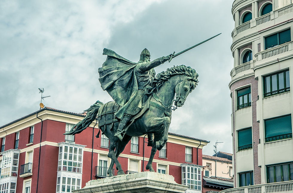 El cid statue representing leadership knight on horseback