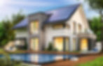 Solar panel on residential home