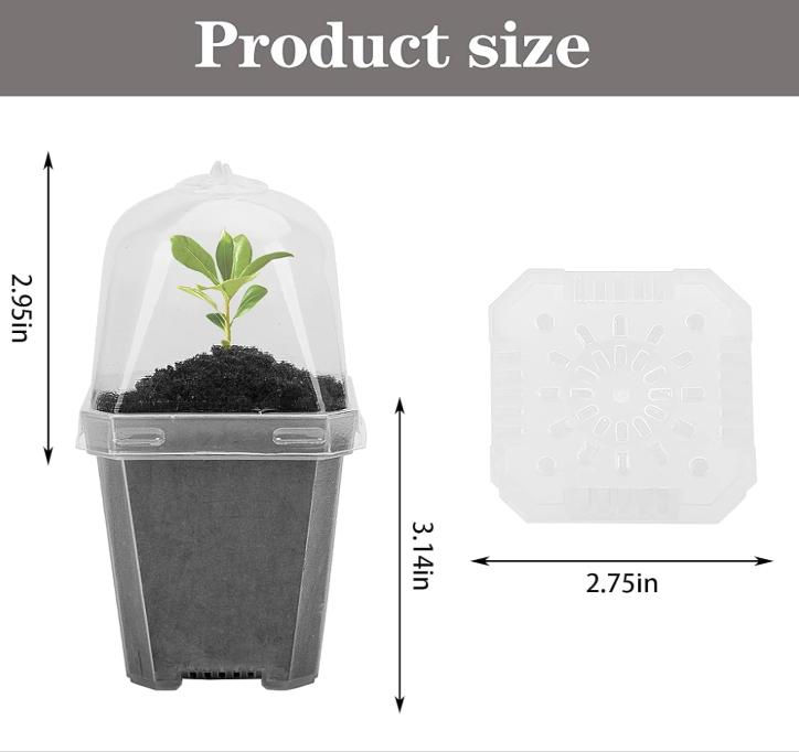 Thumbnail: 3" Clear Nursery Pots with Humidity Domes (5 Pack)