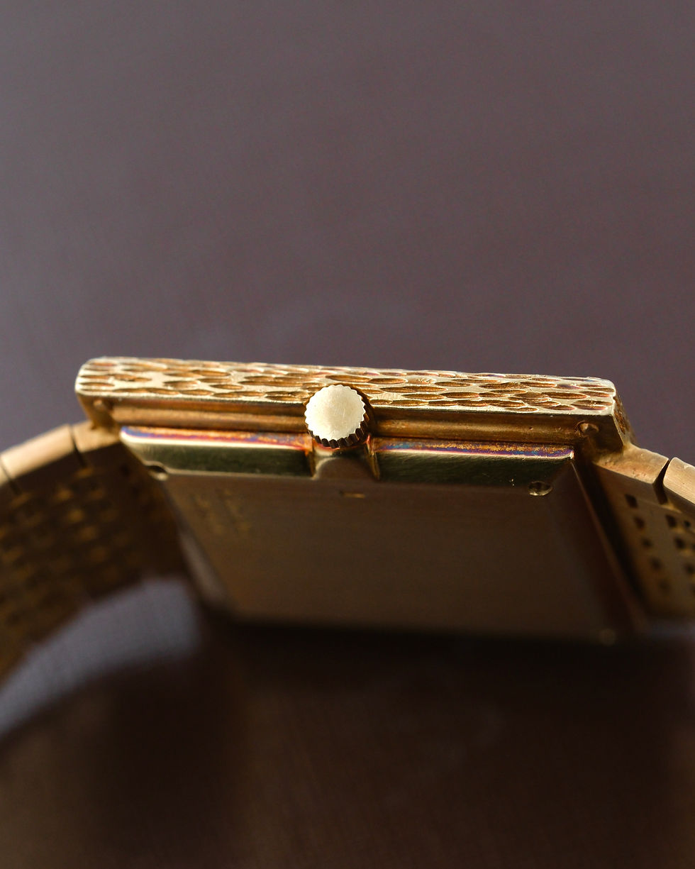 Thumbnail: PIAGET 18K YG ALTIPLANO SQUARE REF.9200 "ONXY BEZEL PAVE DIAMOND DIAL"(M09151)