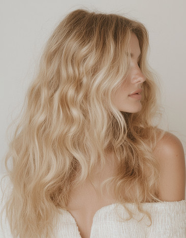 Blonde Locken Styling bei R79 Damen Coiffeur Zürich Oerlikon