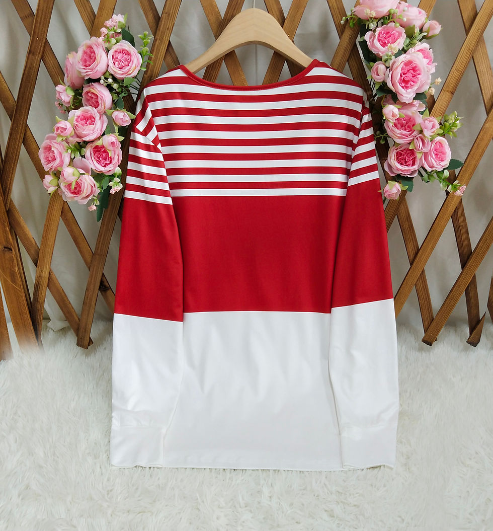 Thumbnail: Women's quarter-zip pullover with stripes, suitable for street wear, daily use, 