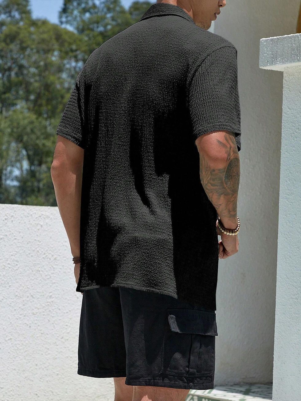 Thumbnail: Men's Casual Shirts, Short-Sleeved Men's Shirts, Summer Clothes, Pleated Fabrics