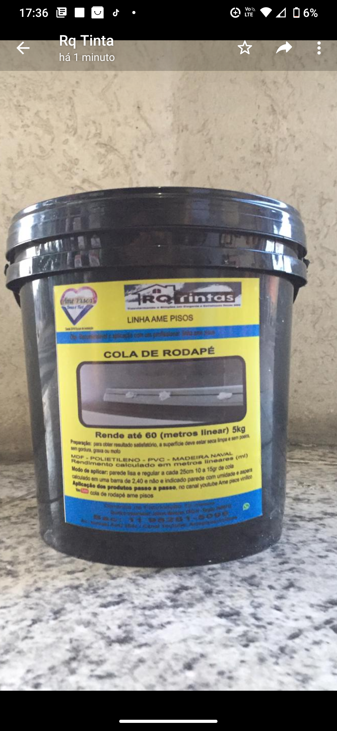 ame pisos cola de rodape 5kg