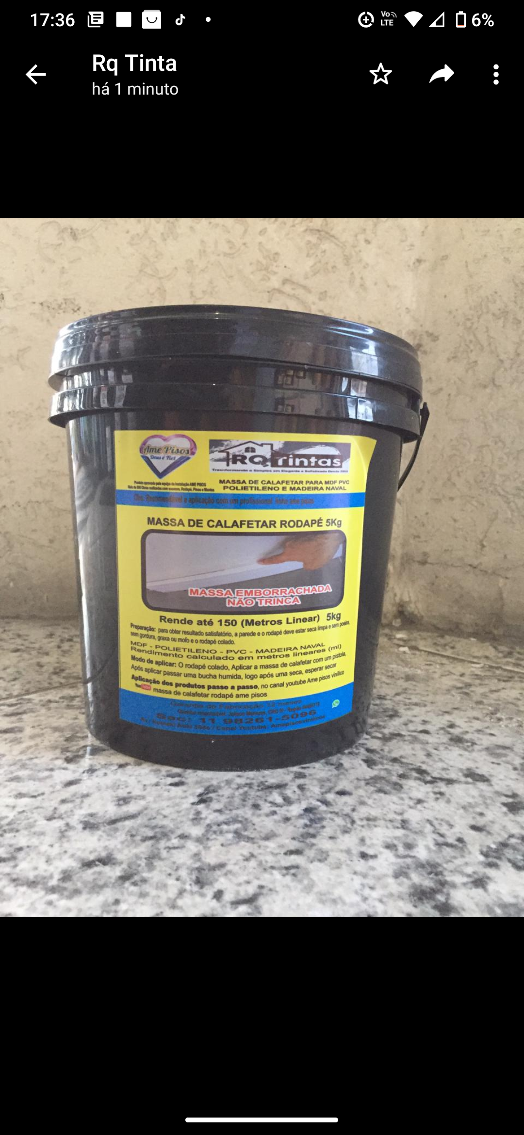 massa de calafetar rodape 5Kg