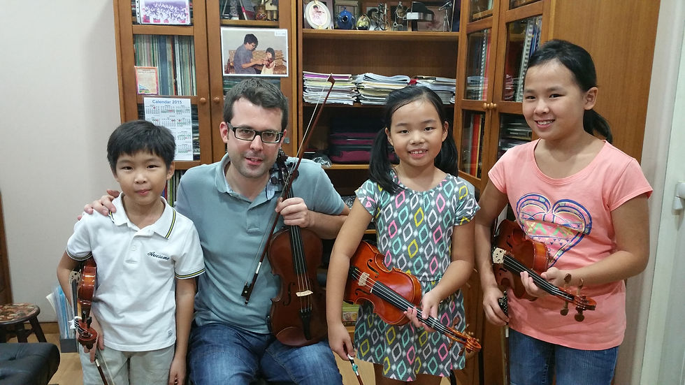 Martin with Teacher Una's students