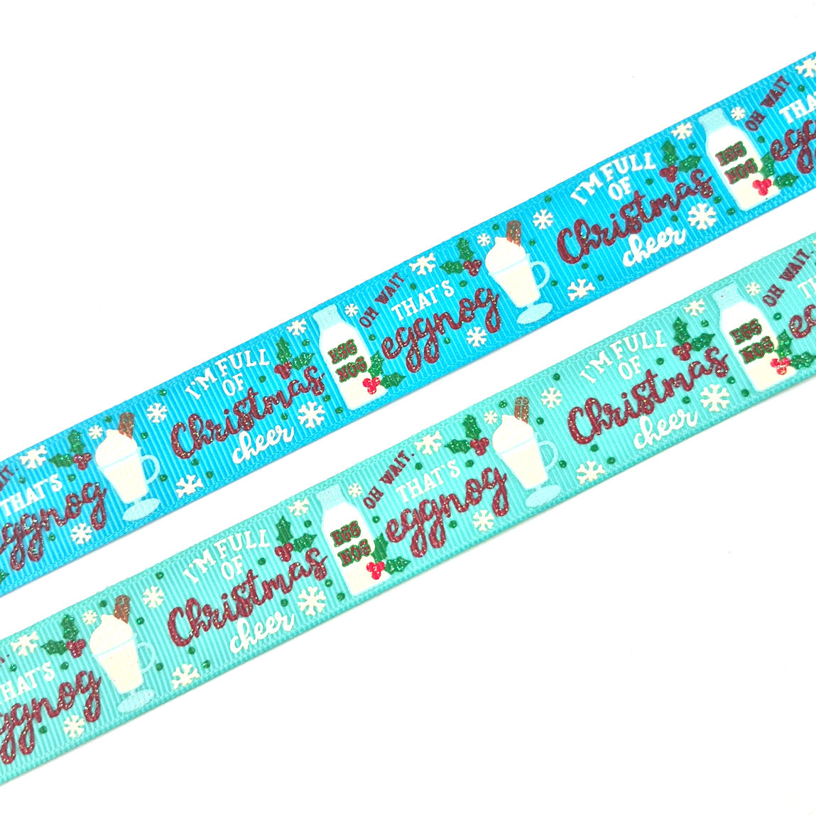 Christmas Cheer Grosgrain Ribbon printed grosgrain craft ribbon, cut to order in 5-yard lengths