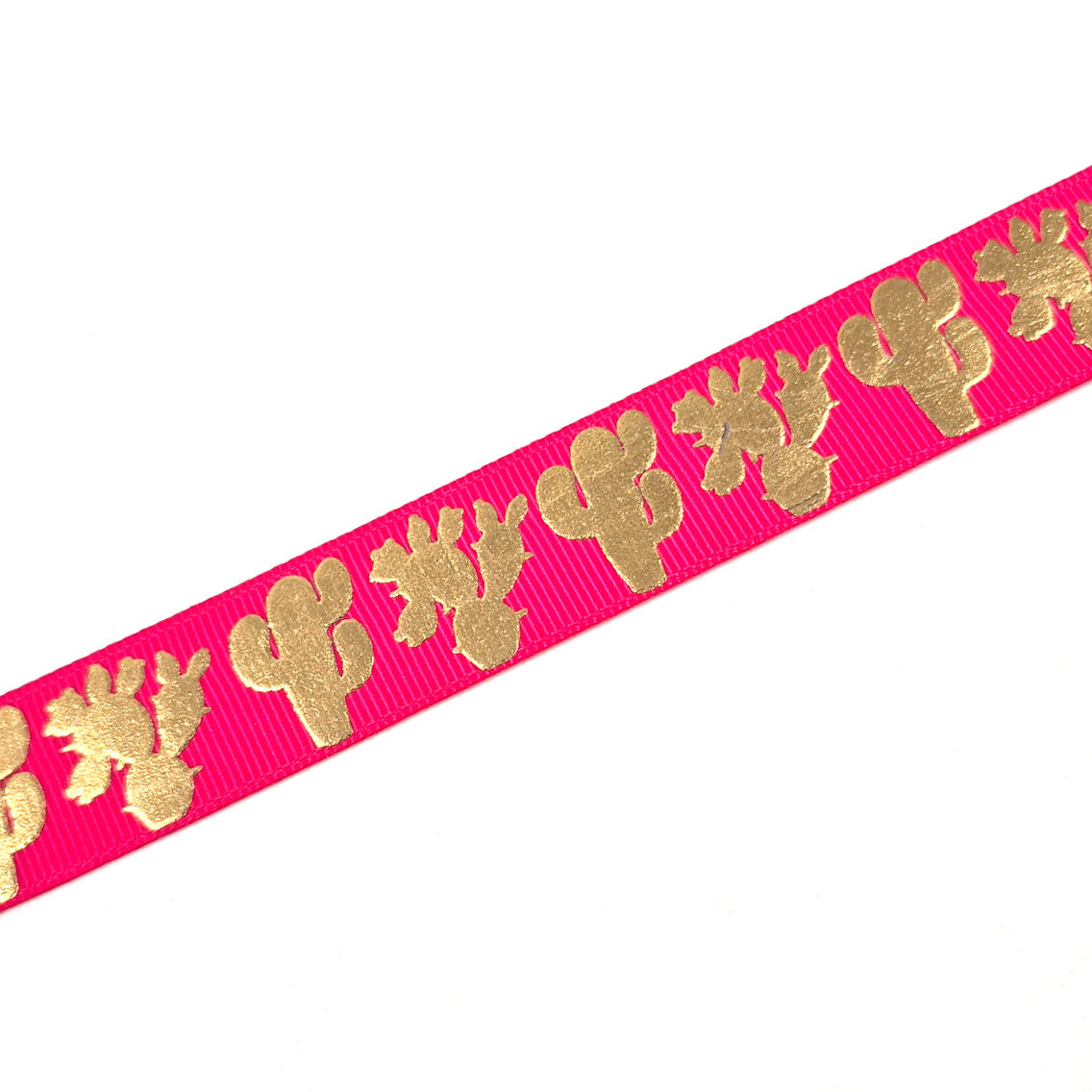 Gold Cactus printed grosgrain ribbon