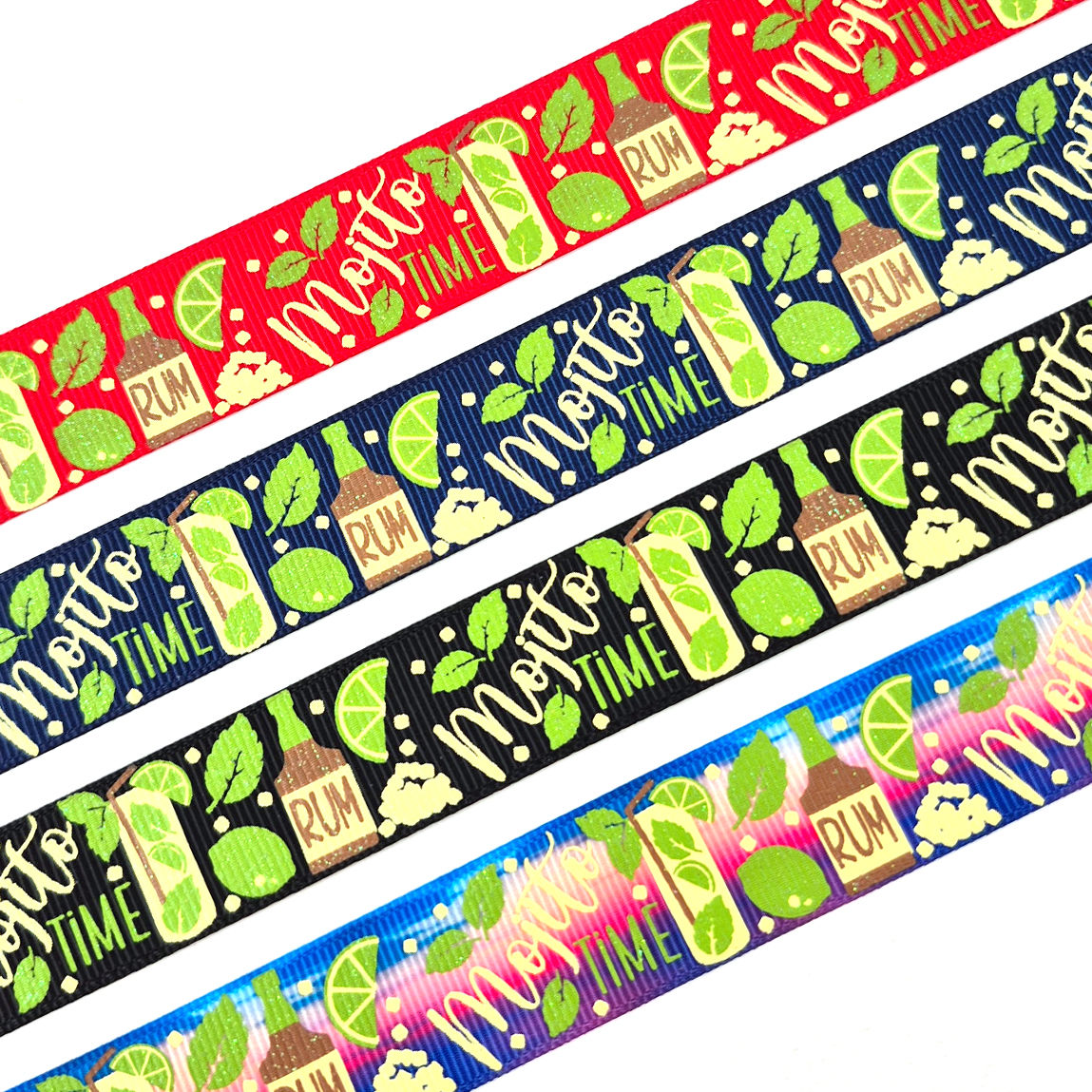 Mojito Time printed grosgrain ribbon