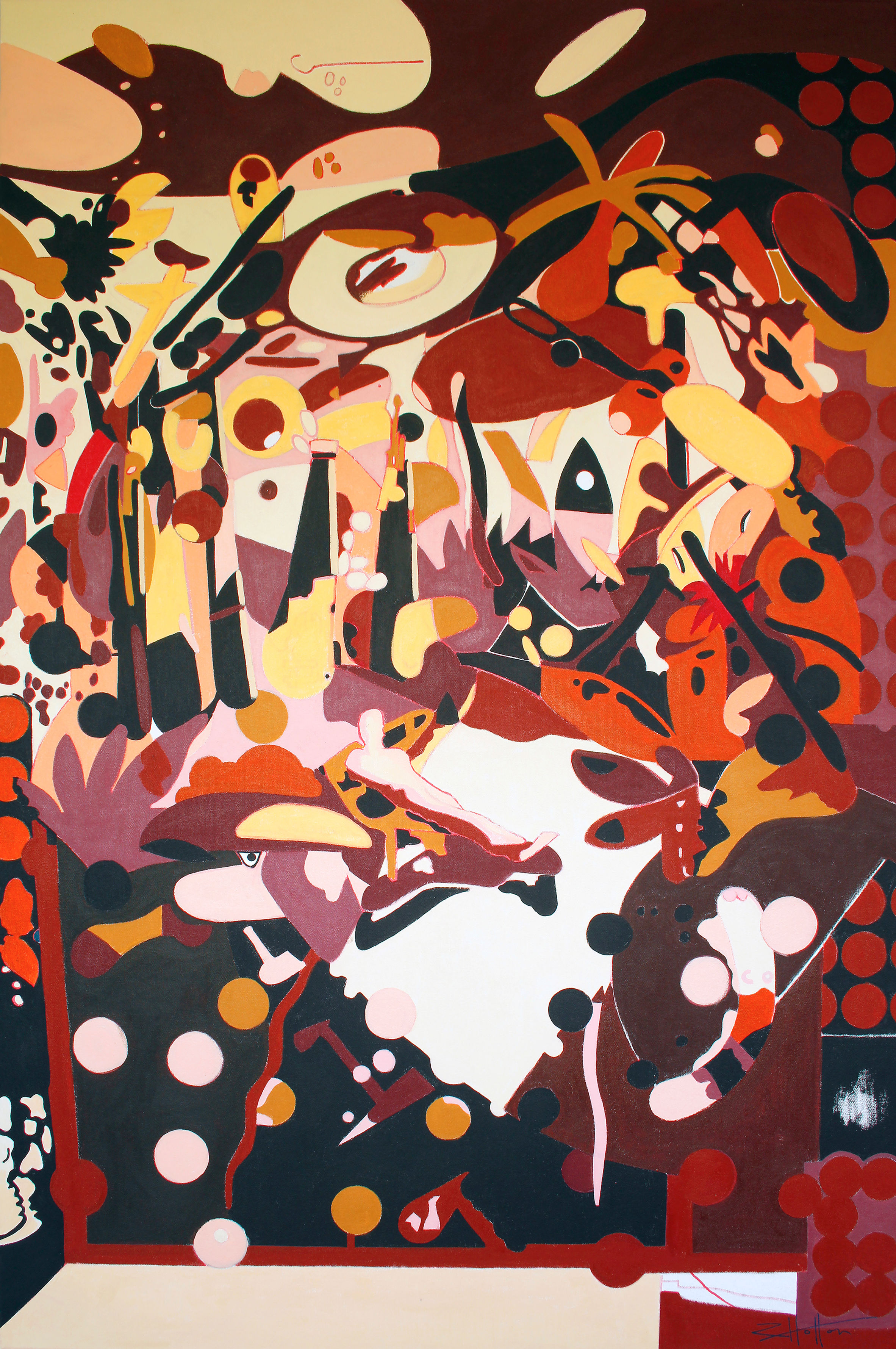 'They remember' Acrylic on canvas 80 x 120 x 4cm