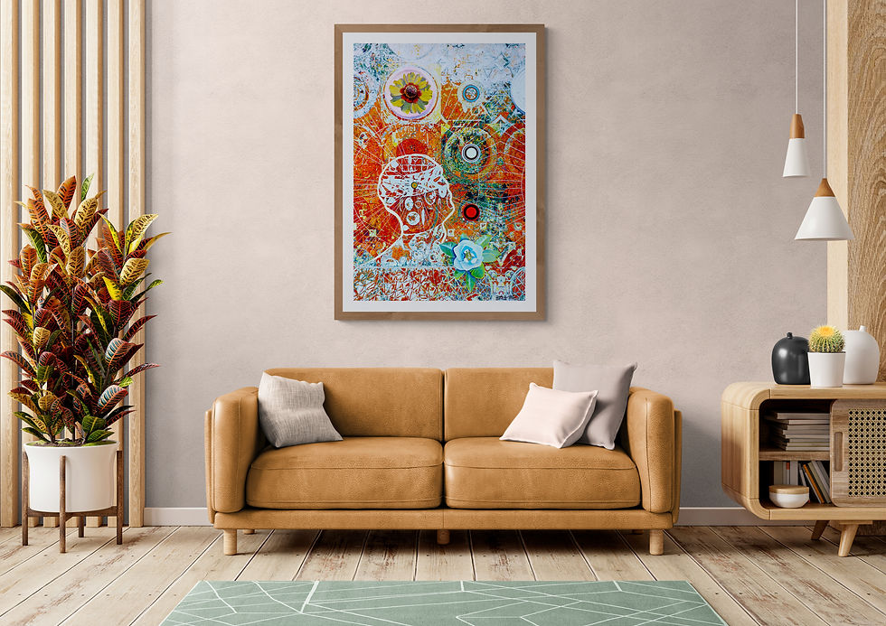 Thumbnail: 'Amazons' by Rian Hotton Hybrid collaged print 80cm x 120cm