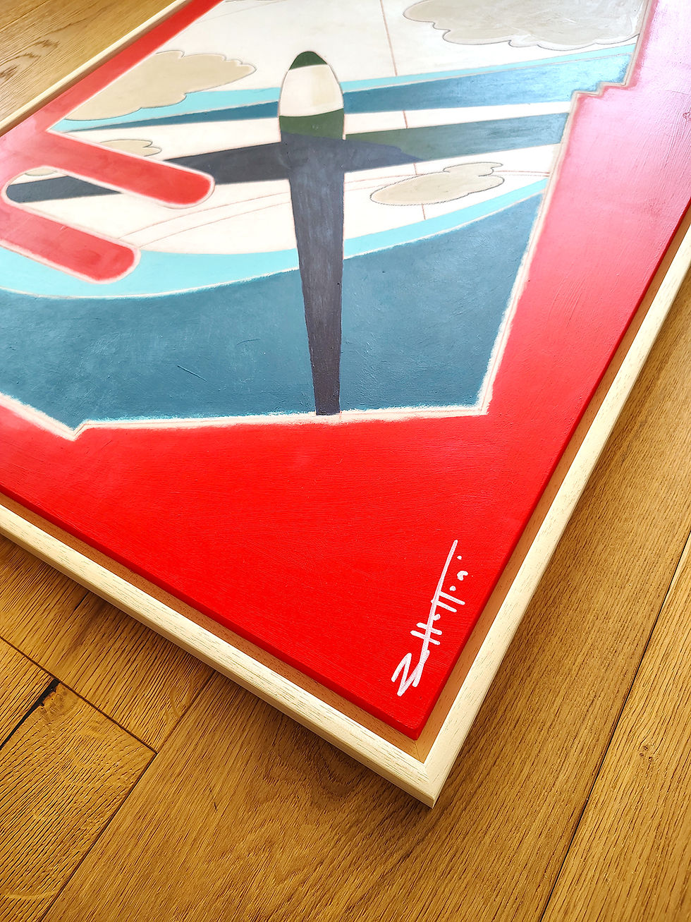 Thumbnail: 'Doorstep' Acrylic and pastel on cradled ply panel 84 x 59cm
