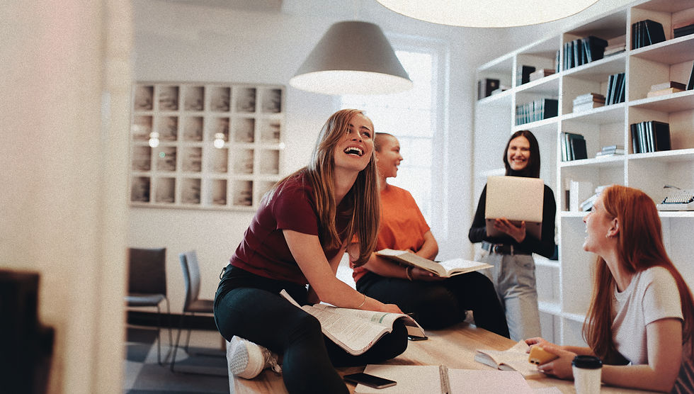 People laughing at a table