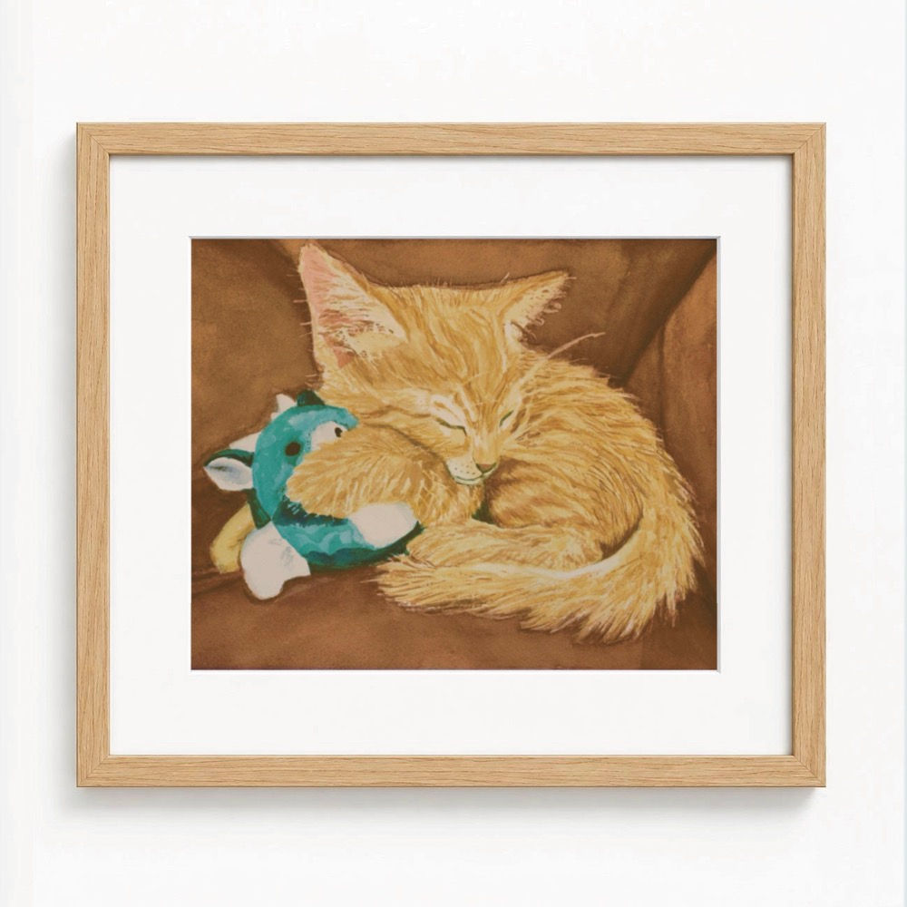 Kitten Snuggling Dragonball - Art Print