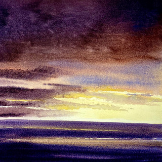 Ljus i mörker 2, Akvarell, Water color, watercolour, Landscape