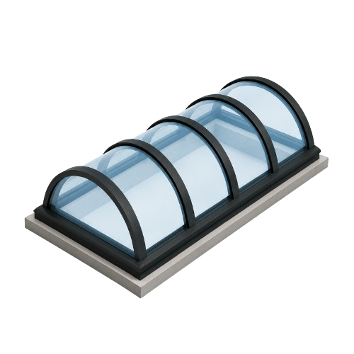 Diagram icon of a vault skylight with semi-icicle mullions