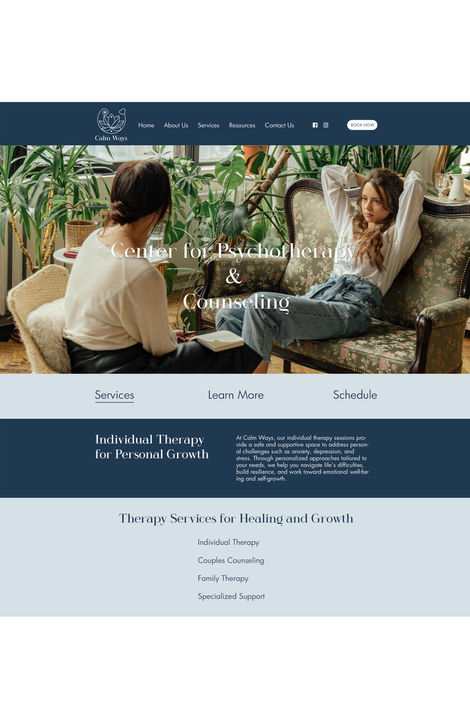 Calm Ways Home Page Part 1