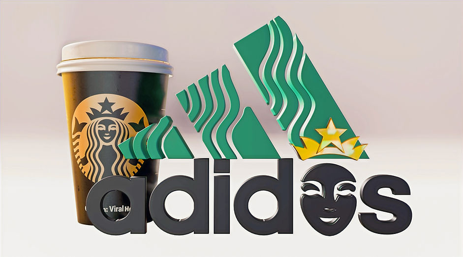 Starbucks and Adidas visual identity