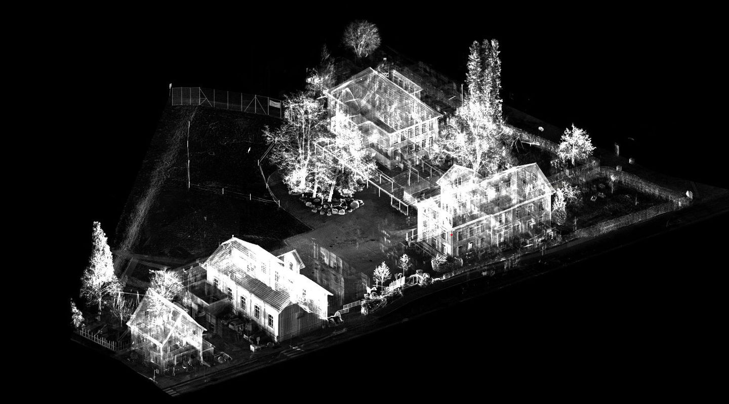 Punktwolke, Laserscanning, Vermessung, Gebäudemodell, 3D