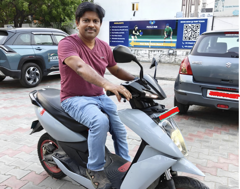 I met a LinkedIn friend for tea.Ended up experiencing his-"Happy 2-year-old" Ather 450X. 🛵
