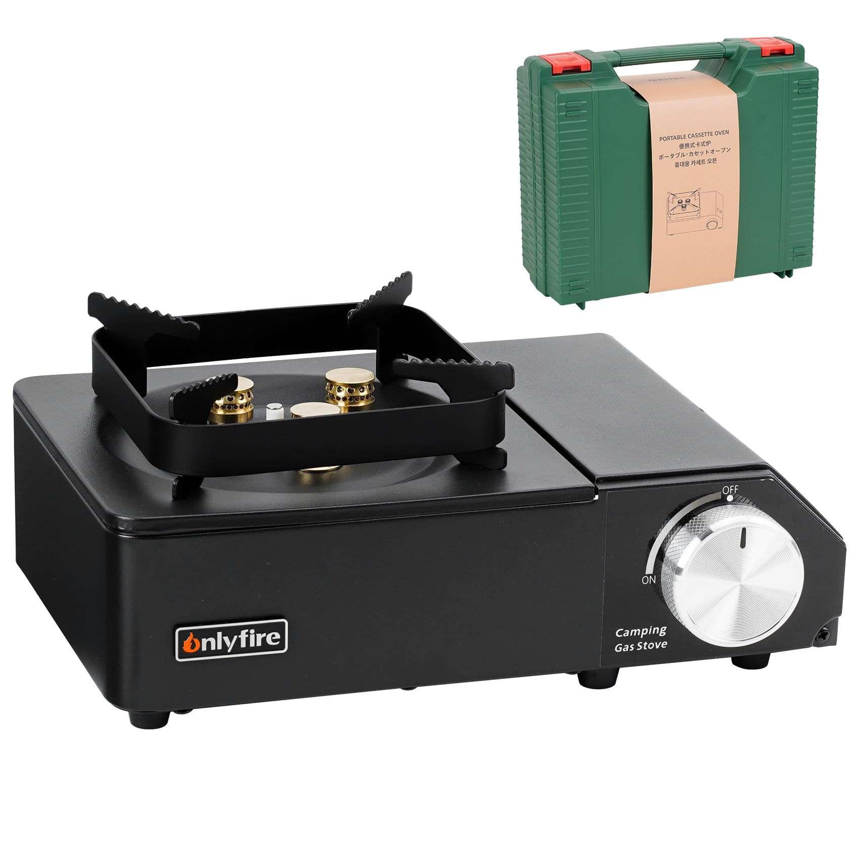ONLYFIRE Portable Camping Stove with Carry Case 4000W Power Butane Stove 3 Burne