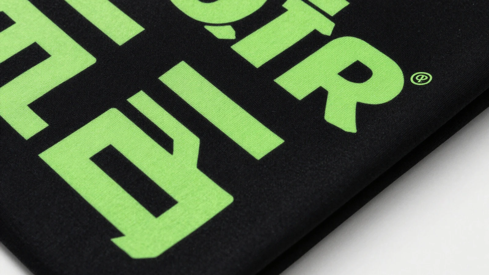 Custom printed apparel closeup