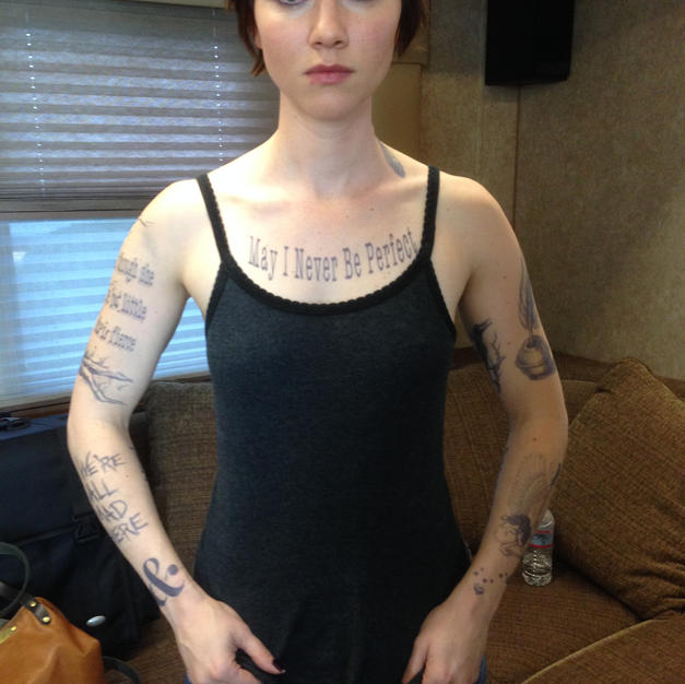 Valorie Curry (with transfer tattoos)