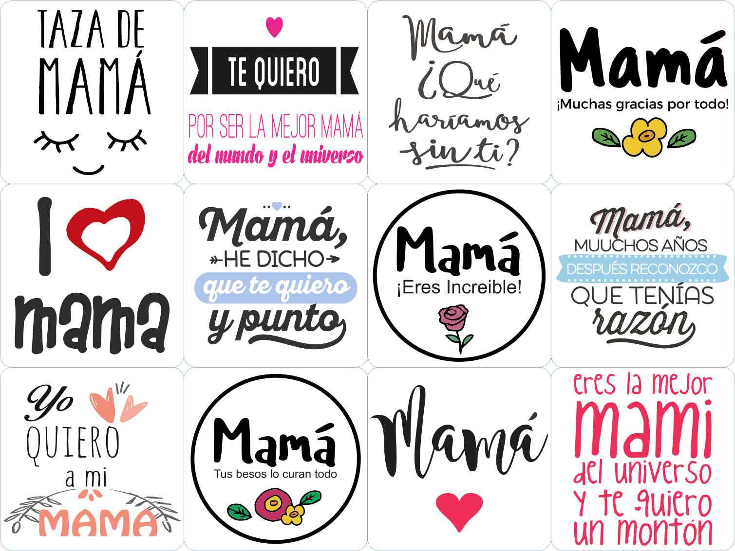 100 Plantillas Mama Digitales Frases Sublimacion Taza Frasco