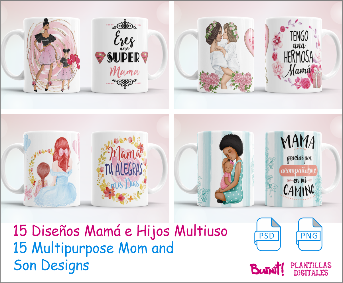 15 PLANTILLAS MAMÁ E HIJOS MULTIUSO
