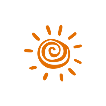 The signature hand-drawn sun logo for the best childcare program