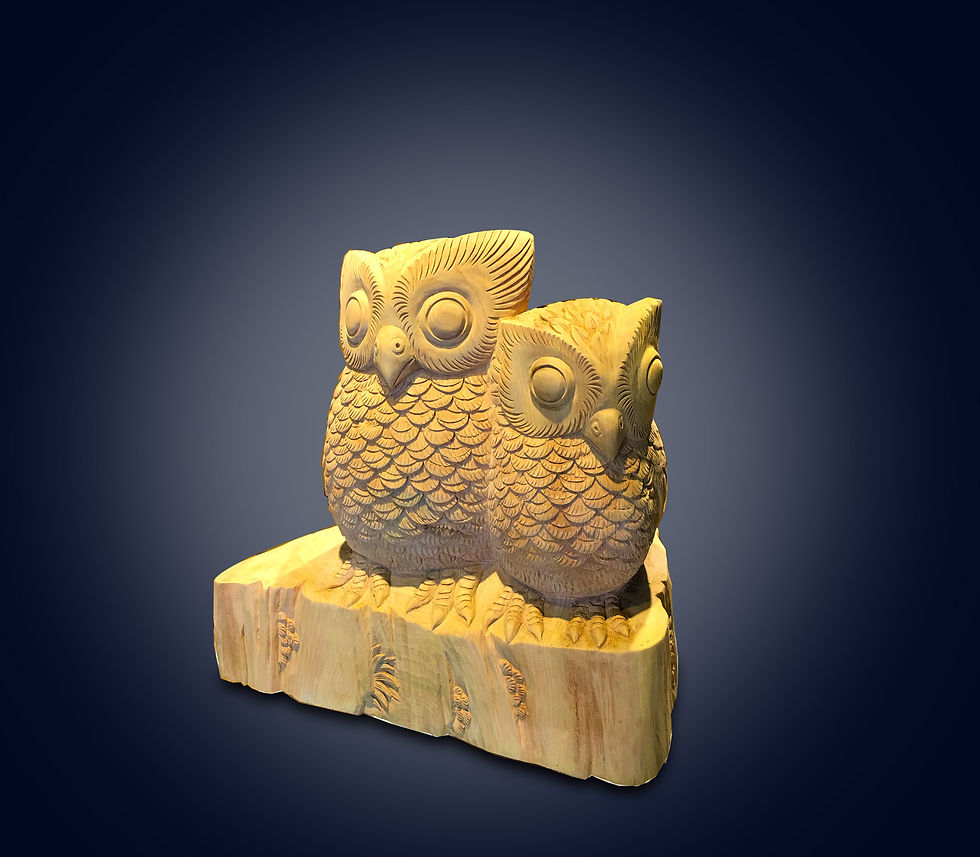 縮圖：雙雙對對貓頭鷹 (檜木)