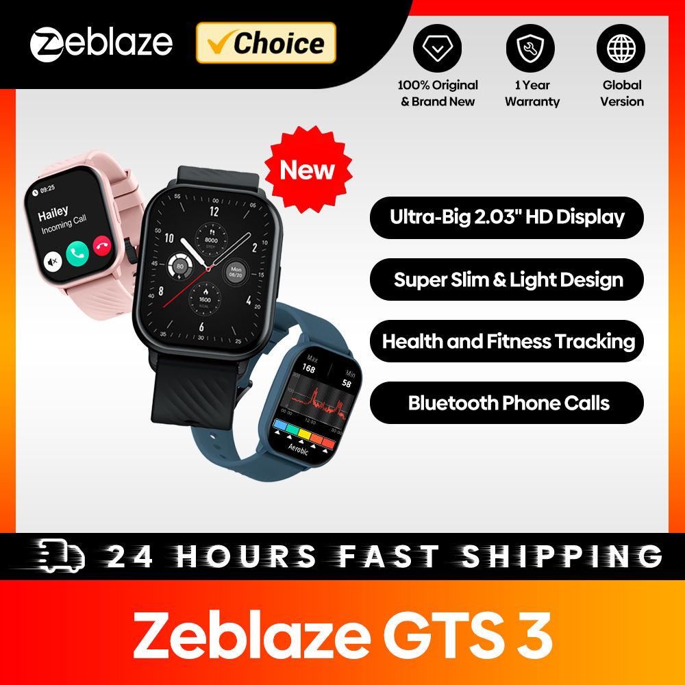 New Zeblaze GTS 3 Voice Calling Smart Watch Ultra-big 2.03'' HD Screen 24H Healt