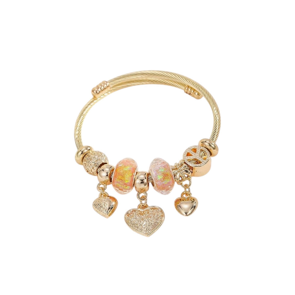 Bracciale "Amore Luminoso" in acciaio inossidabile dorato