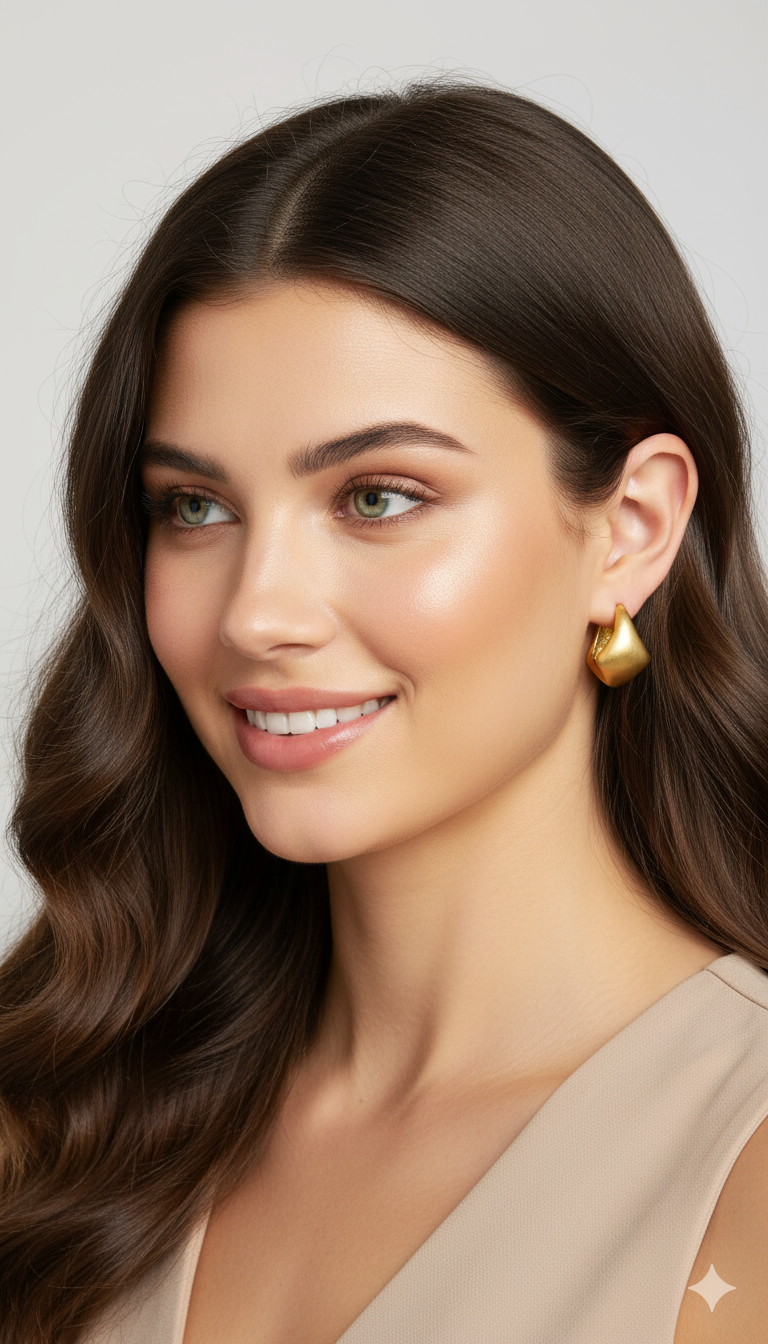 Orecchini "Onda d'oro" orecchini in acciaio inossidabile