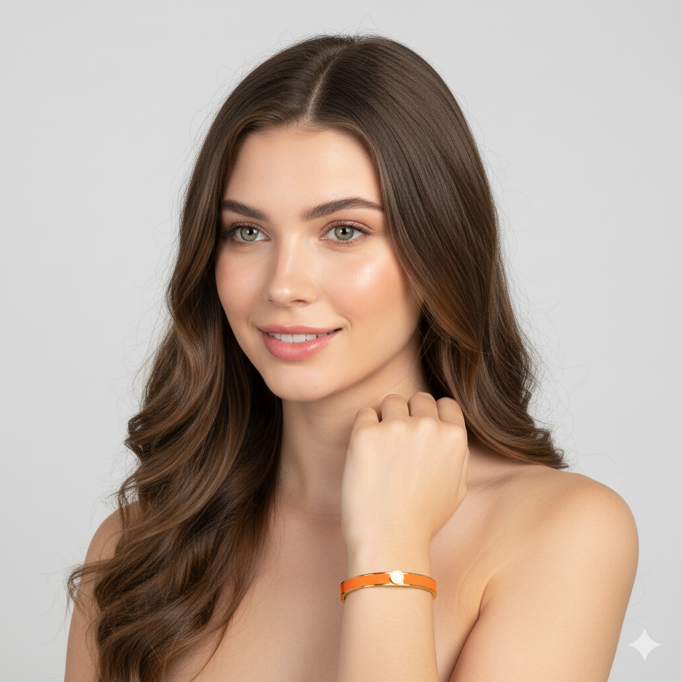 Bracciale "Arancio Eclat" in acciaio inossidabile smaltato arancio