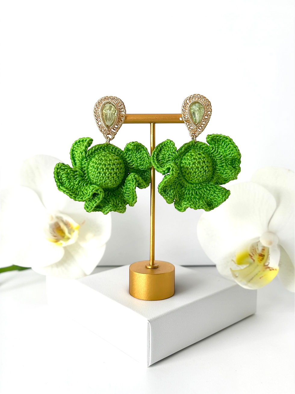 Orecchini Ruffle Bloom I Artigianali I Crochet Earrings I Boutique La Maison du Paradis Accessori