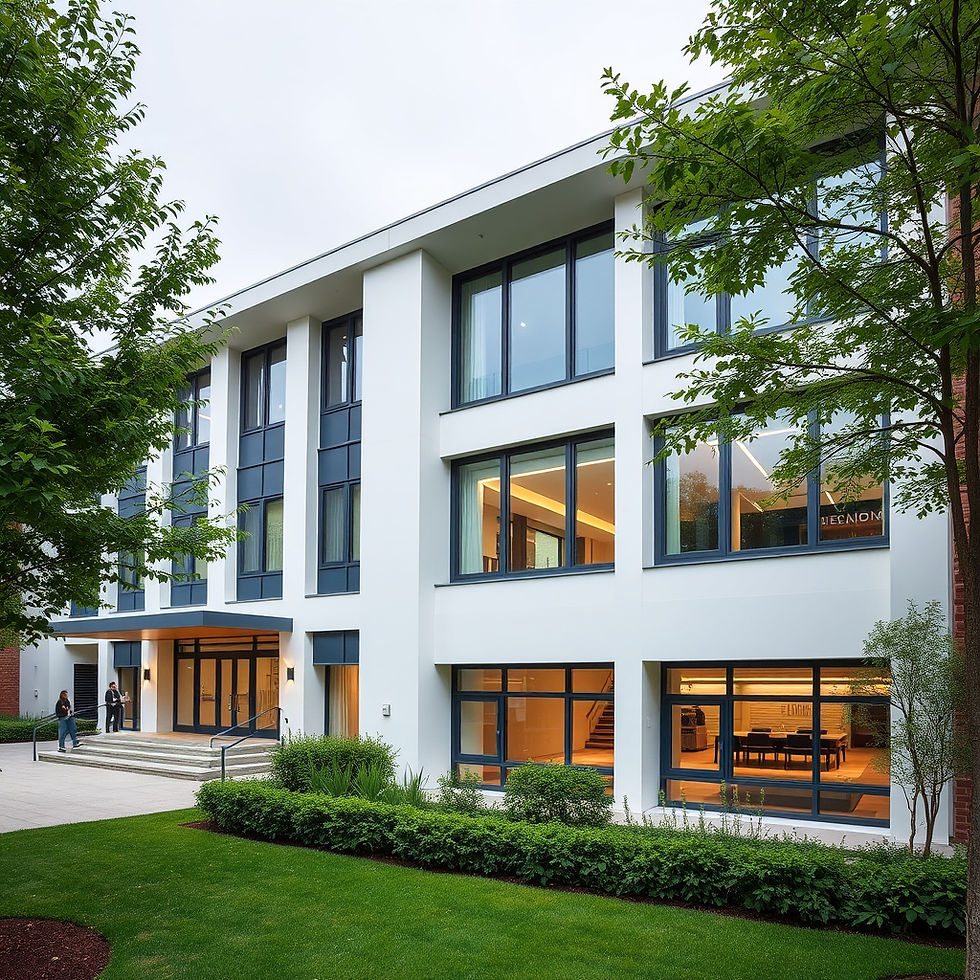 Boarding school sleek, modern exterior