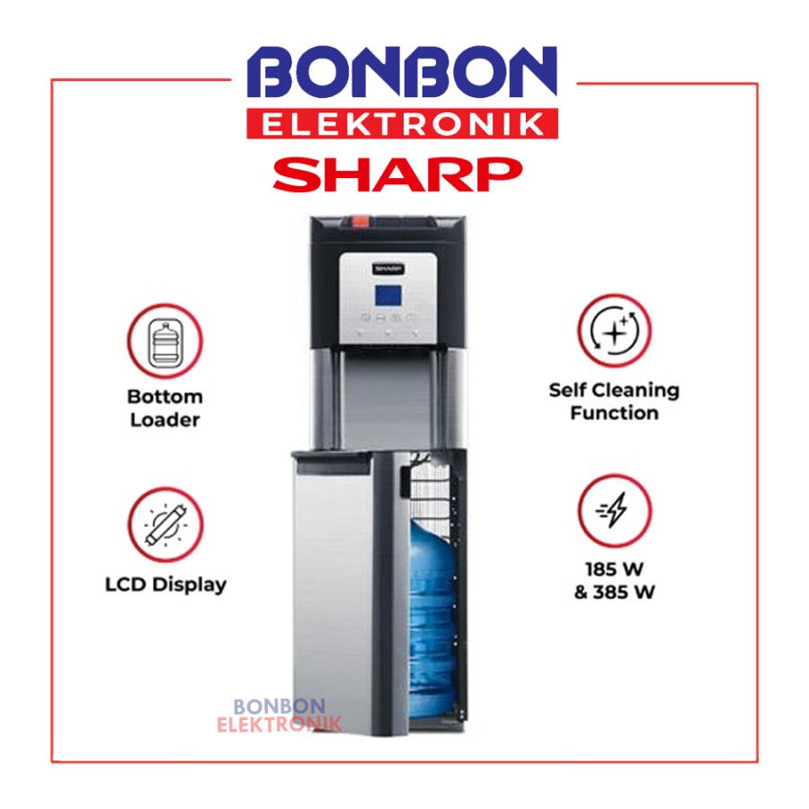 Sharp Dispenser Galon Bawah SWD-78EHL-SL LCD Display Alkaline Filter