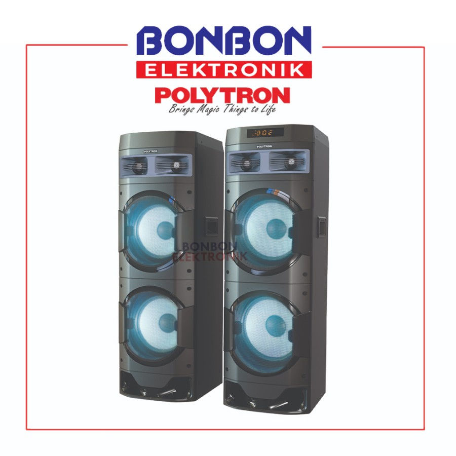 Thumbnail: POLYTRON Bluetooth Speaker Aktif PAS 10DF22 Karaoke 10 Inch