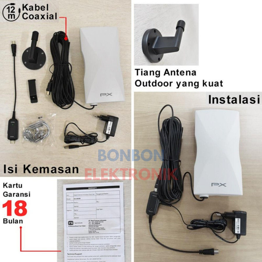 Thumbnail: PX Antena TV Digital Analog Booster Indoor-Outdoor DA-5900 / DA5900
