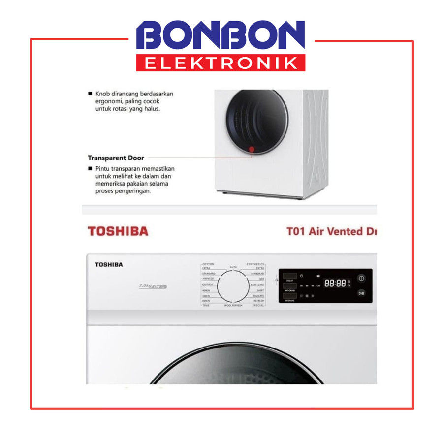 Thumbnail: Toshiba Dryer Front Loading 8KG TD-H80SEN / TDH80SEN
