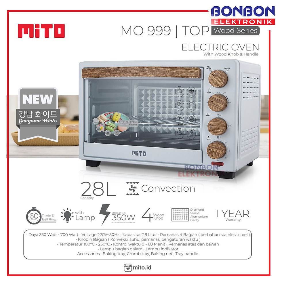 Thumbnail: MITO MO 999 Oven Listrik 28 Liter (Wood Series) 350W / MO999
