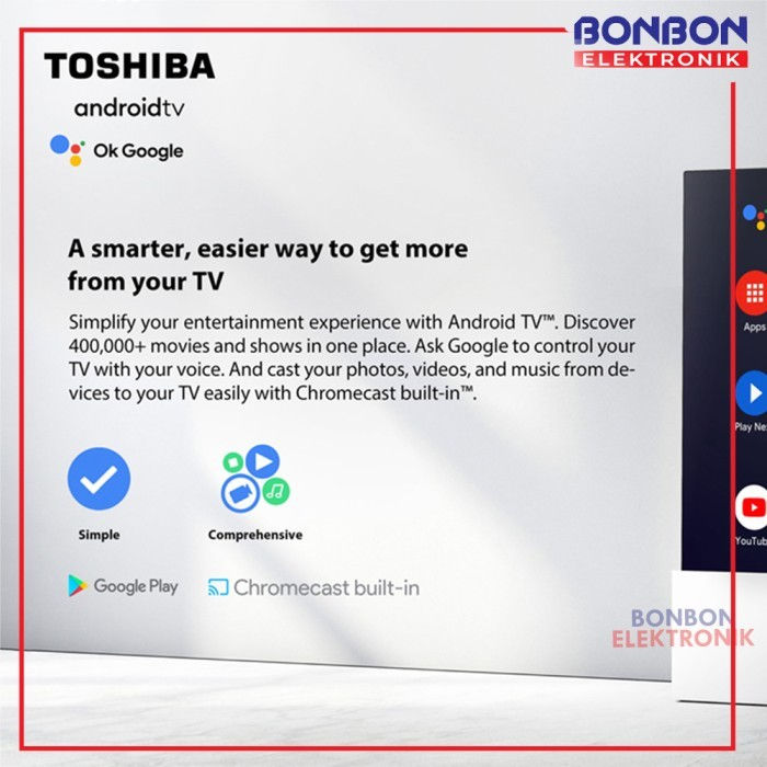 Thumbnail: Toshiba LED Smart Android TV 55 Inch 55M550KP UHD 4K HDR