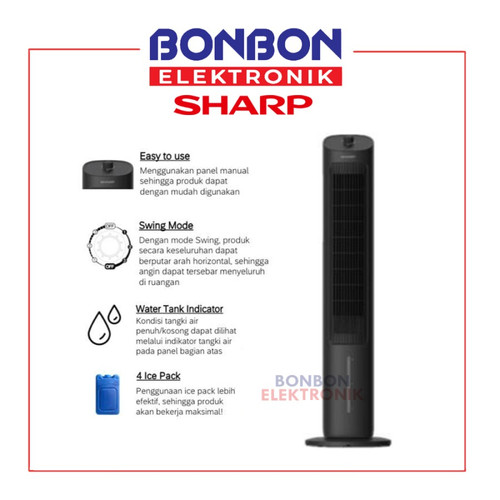 SHARP Air Cooler 4 Liter PJR34TYB / 4L PJR 34 TY PJR34TY 50 Watt 260