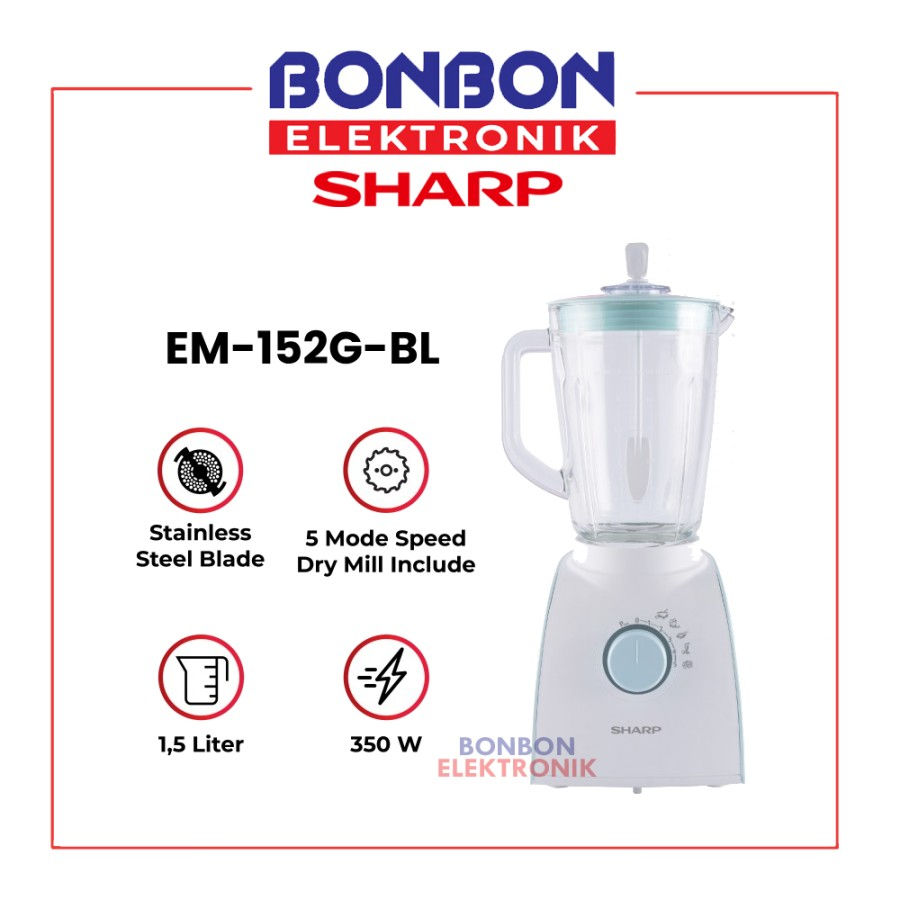Sharp Blender EM-152G-BL / EM152GBL Low Watt 350 watt Consumption