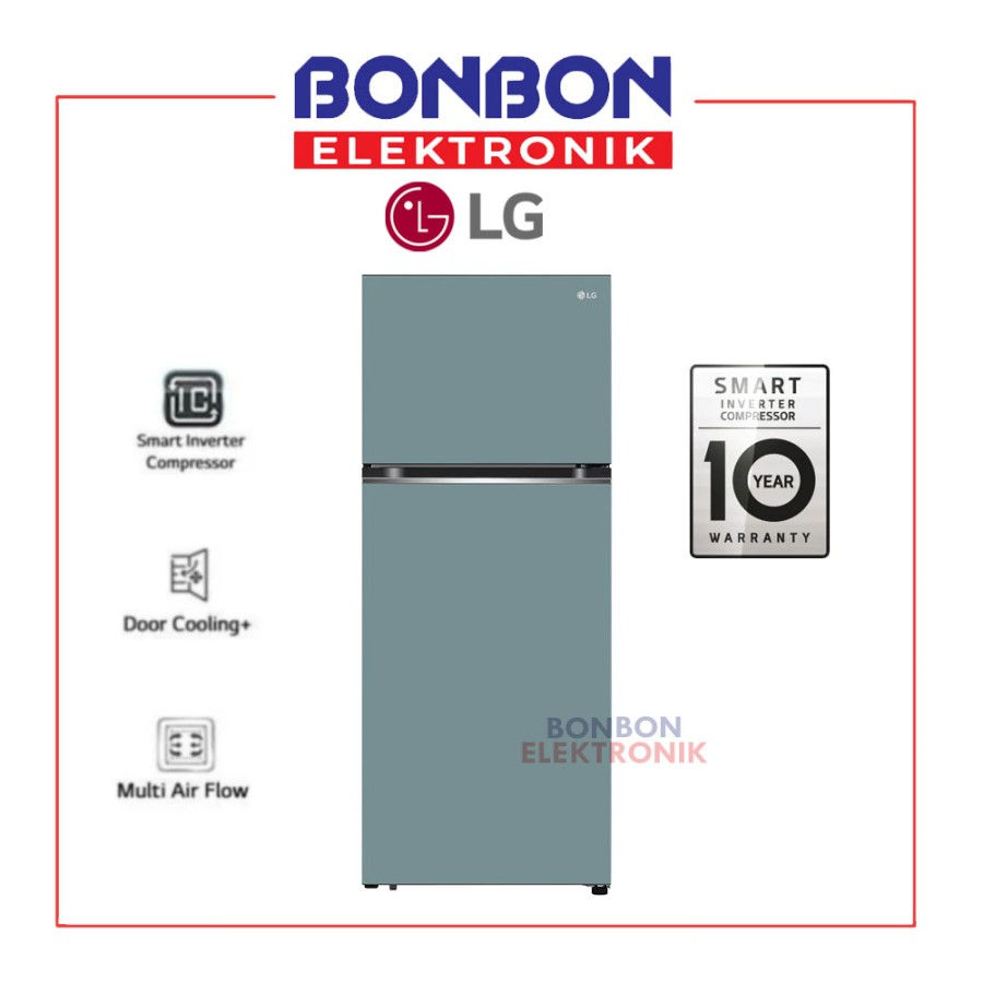 LG Kulkas 2 Pintu Macaron 374L GN-B372PQGM /GN B372PQGM Smart Inverter