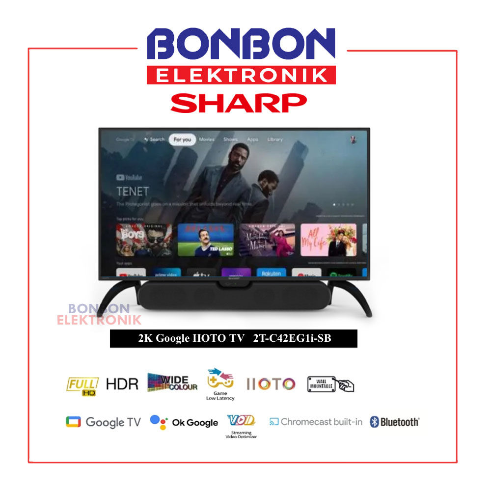 Sharp SMART TV 42 Inch 2TC42EG1I-SB SOUNDBAR Google TV / 42EG1iSB