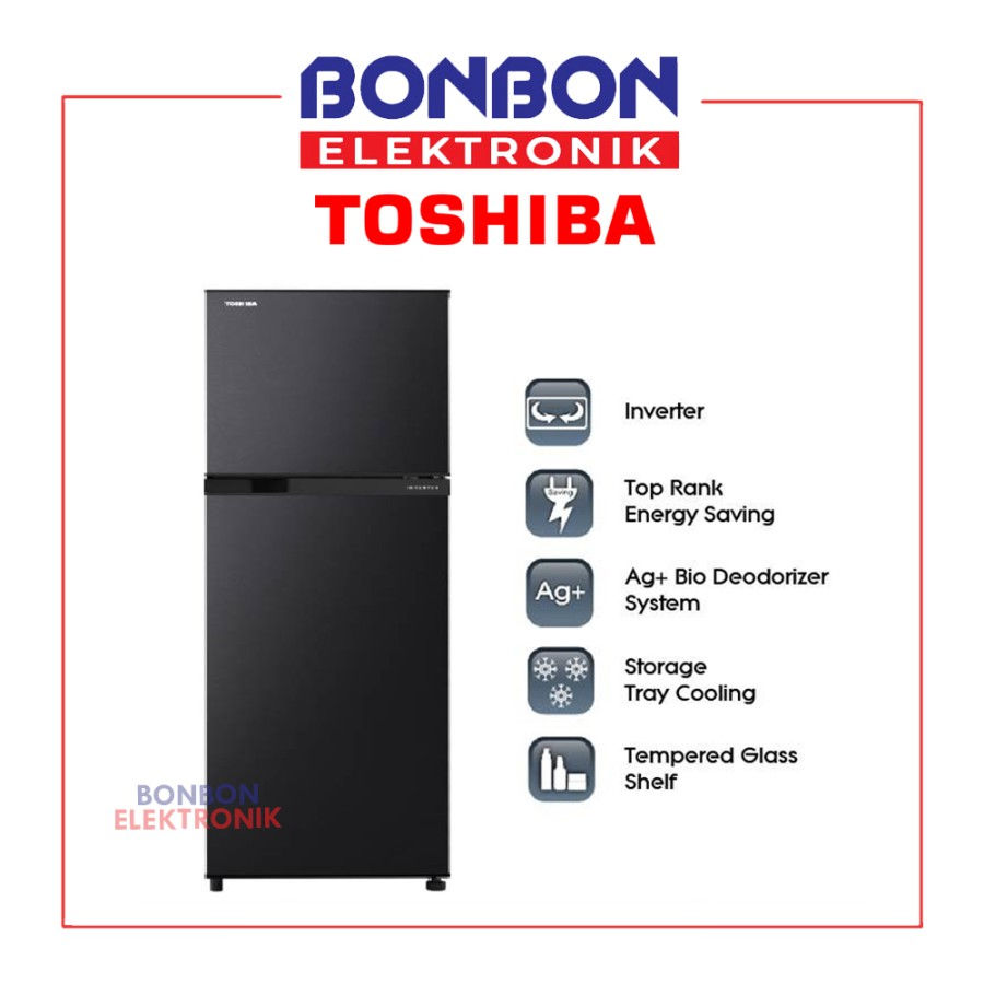 TOSHIBA Kulkas 2 Pintu GR-B22IS Kapasitas 180L Inverter Refrigerator