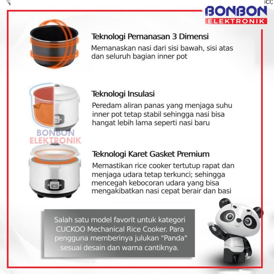 Thumbnail: CUCKOO Rice Cooker Mechanical CR-1055/BK 1.8L No.1 in Korea 1055BK