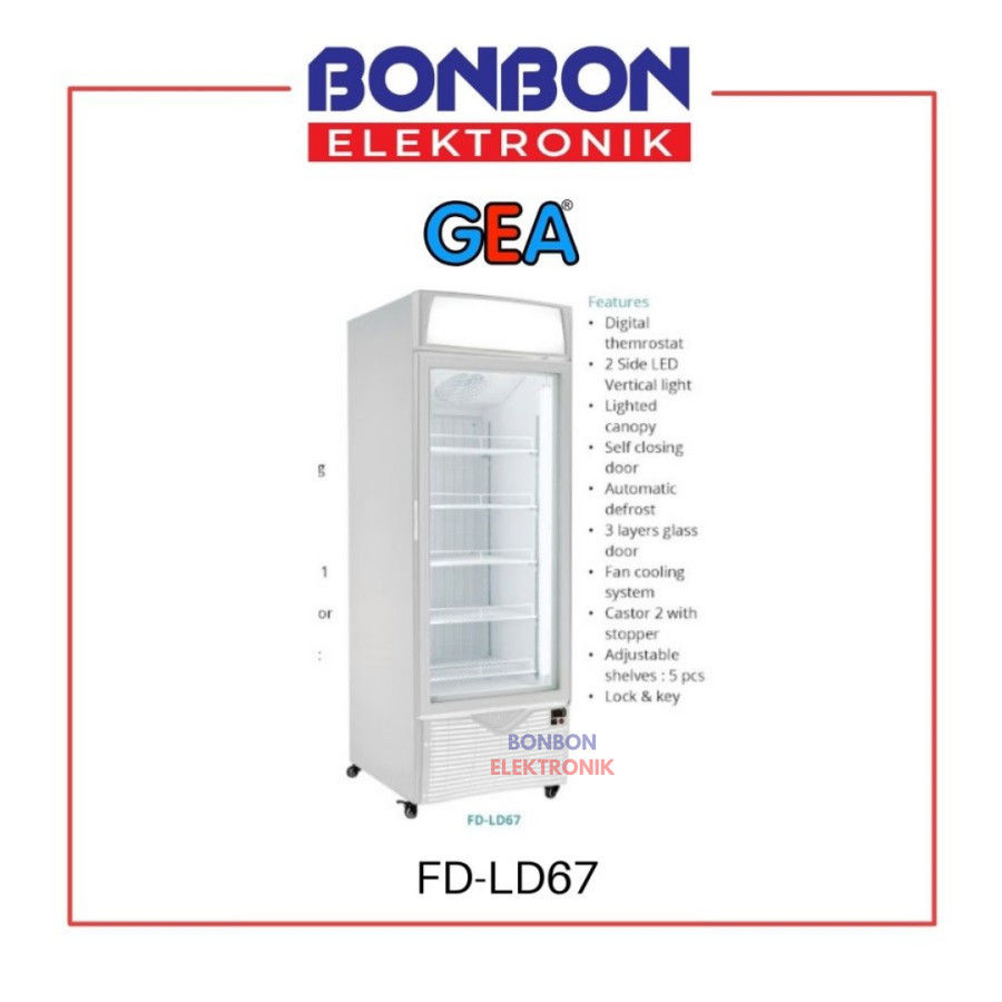 Thumbnail: GEA Upright Glass Door Freezer FD-LD67 Up Right Ice Cream Showcase